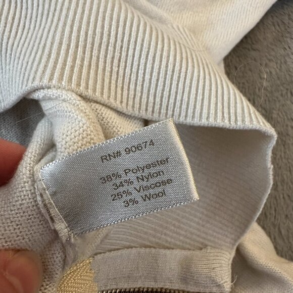 Boston Proper V Neck Side Zip Sweater Pullover Women's MEDIUM - Picture 6 of 6